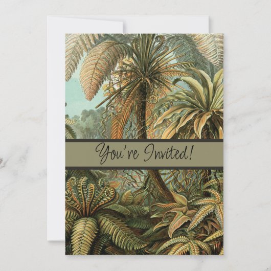 Ferns Palm Tree Antique Botanischer Garten Einladung (Vorderseite)