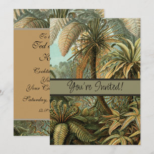 Ferns Palm Tree Antique Botanischer Garten Einladung