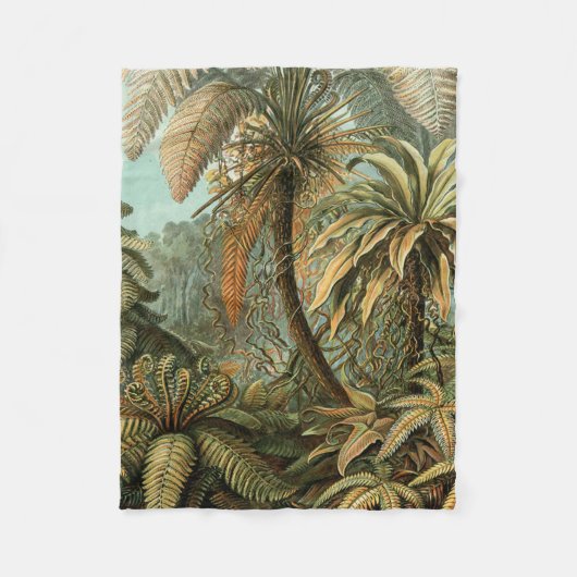 Ferns Palm Tree Antique Botanischer Garten Fleecedecke (Vorderseite)