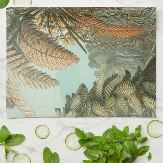 Ferns Palm Tree Antique Botanischer Garten Geschirrtuch (Gefaltet)