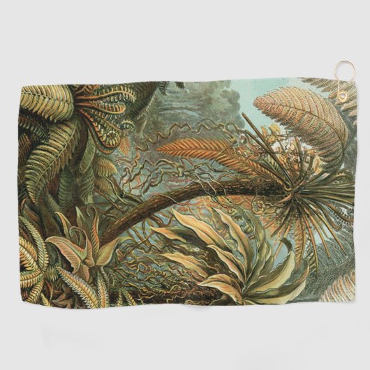 Ferns Palm Tree Antique Botanischer Garten Golfhandtuch (Horizontal)