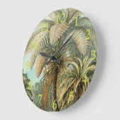 Ferns Palm Tree Antique Botanischer Garten Große Wanduhr (Winkel)