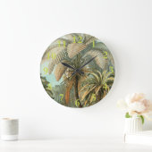 Ferns Palm Tree Antique Botanischer Garten Große Wanduhr (Zuhause)