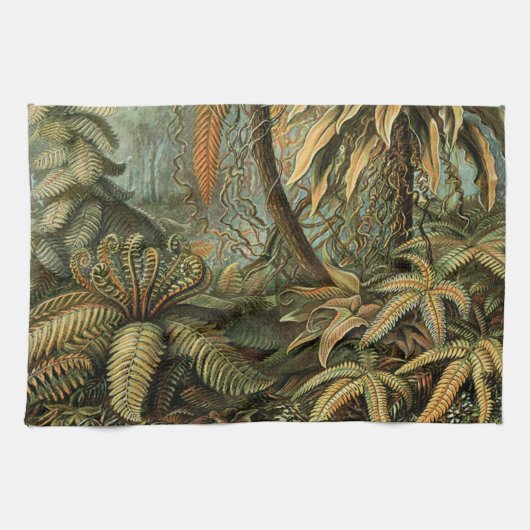 Ferns Palm Tree Antique Botanischer Garten Handtuch (Horizontal)