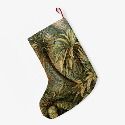 Ferns Palm Tree Antique Botanischer Garten Kleiner Weihnachtsstrumpf (Rückseite (Hängend))