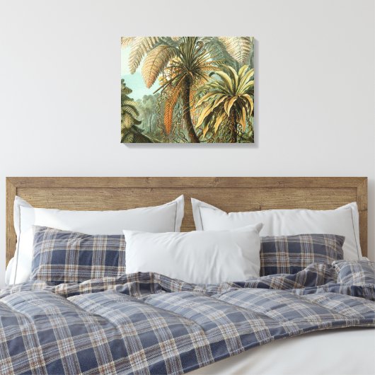 Ferns Palm Tree Antique Botanischer Garten Leinwanddruck (Insitu (Schlafzimmer))
