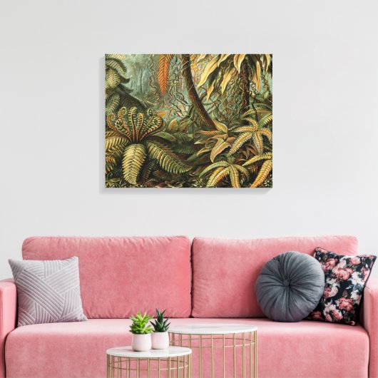 Ferns Palm Tree Antique Botanischer Garten Leinwanddruck (Insitu (Wohnzimmer))