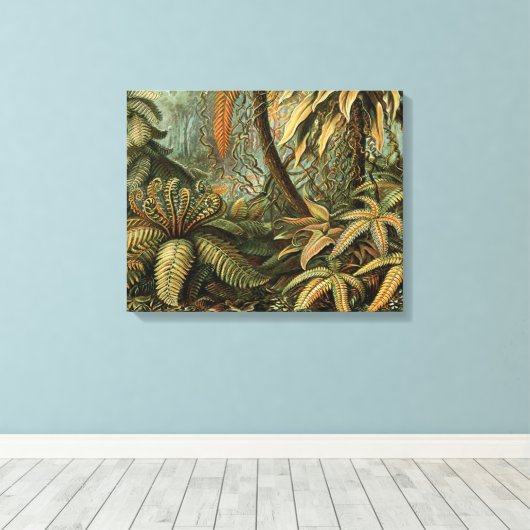 Ferns Palm Tree Antique Botanischer Garten Leinwanddruck (Insitu (Holzboden))