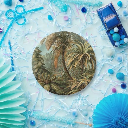 Ferns Palm Tree Antique Botanischer Garten Pappteller (Party)