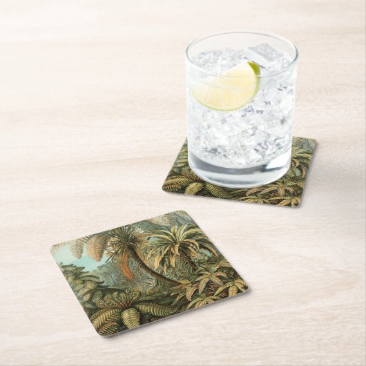 Ferns Palm Tree Antique Botanischer Garten Rechteckiger Pappuntersetzer (Vor Ort)