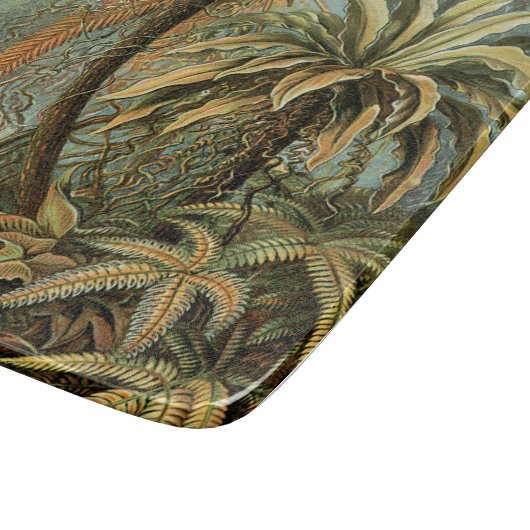 Ferns Palm Tree Antique Botanischer Garten Schneidebrett (Ecke)