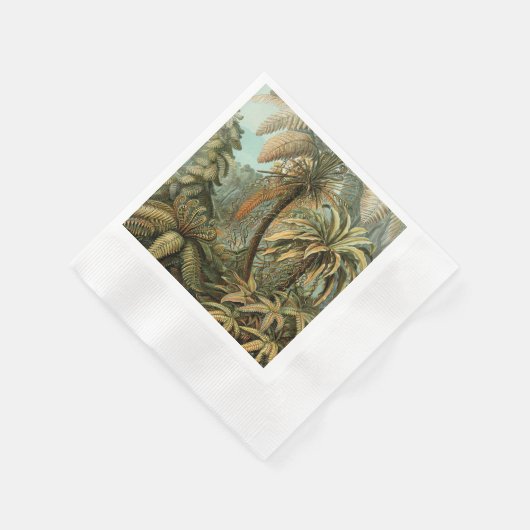 Ferns Palm Tree Antique Botanischer Garten Serviette (Ecke)