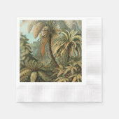 Ferns Palm Tree Antique Botanischer Garten Serviette (Vorderseite)
