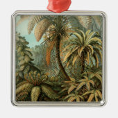 Ferns Palm Tree Antique Botanischer Garten Silbernes Ornament (Vorne)