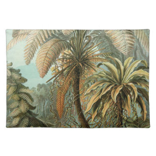 Ferns Palm Tree Antique Botanischer Garten Stofftischset