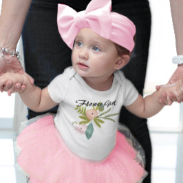 Ferns Rose Acorns Flower Girl Wedding Party Baby Strampler