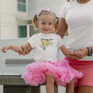 Ferns Rose Acorns Flower Girl Wedding Party Baby T-shirt
