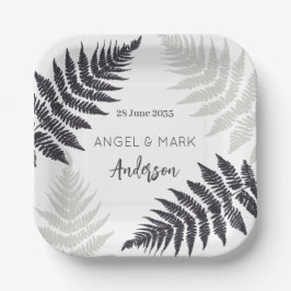 Ferns Woodland Garden Outdoor Wedding Pappteller