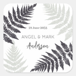 Ferns Woodland Garden Outdoor Wedding Quadratischer Aufkleber
