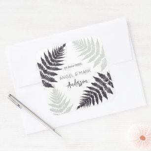Ferns Woodland Garden Outdoor Wedding Quadratischer Aufkleber