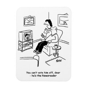 Fernseh-Abstimmung Cartoon. Magnet