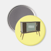 Fernseh-Cartoon-Illustration Magnet (Vorderseite/Rückseite)