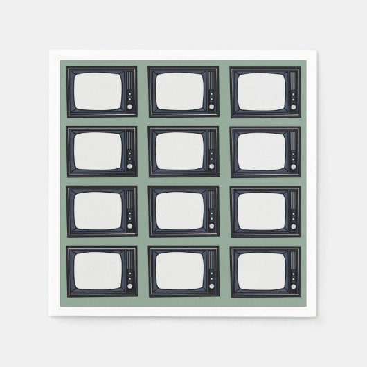 Fernsehaltes klassisches Retro-TV-Muster Party Serviette (Vorderseite)