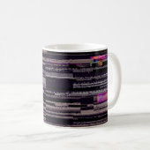 Fernsehbildschirm mit kaputten Pixeln. Abstrakte F Kaffeetasse (VorderseiteRechts)