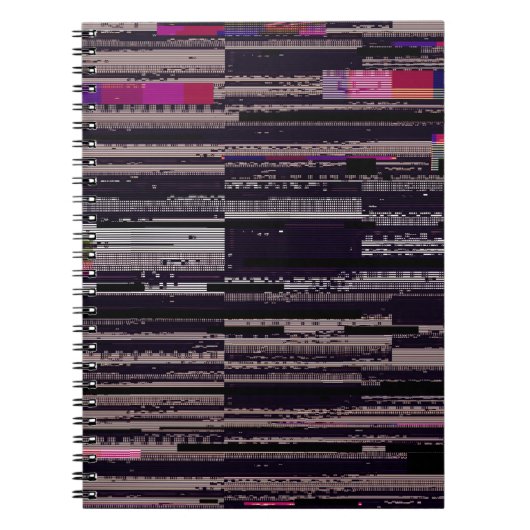 Fernsehbildschirm mit kaputten Pixeln. Abstrakte F Notizblock (Vorderseite)