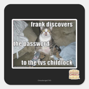 Fernsehen Childlock Quadratischer Aufkleber