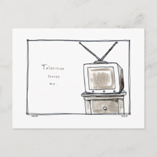 Fernsehen erschreckt mich alte TV-Spaß Original-Ku Postkarte