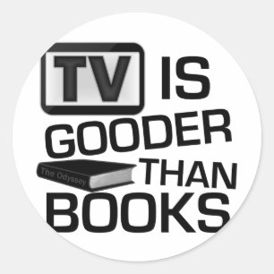 Fernsehen ist Gooder als Bücher Funny Runder Aufkleber