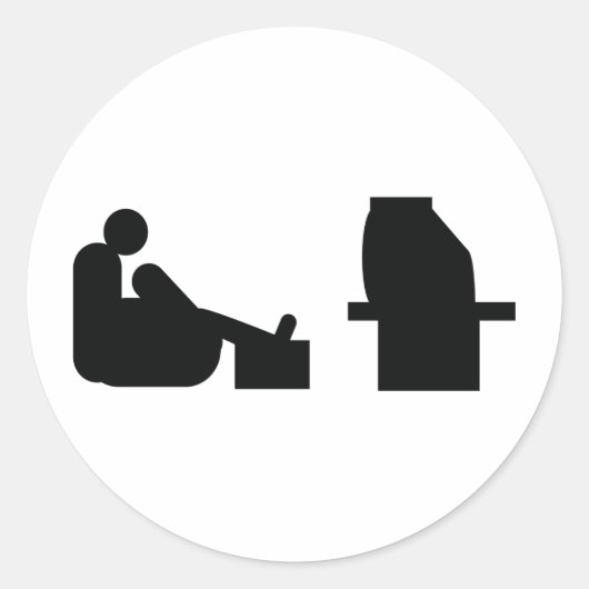 Fernseher Runder Aufkleber (Vorderseite)