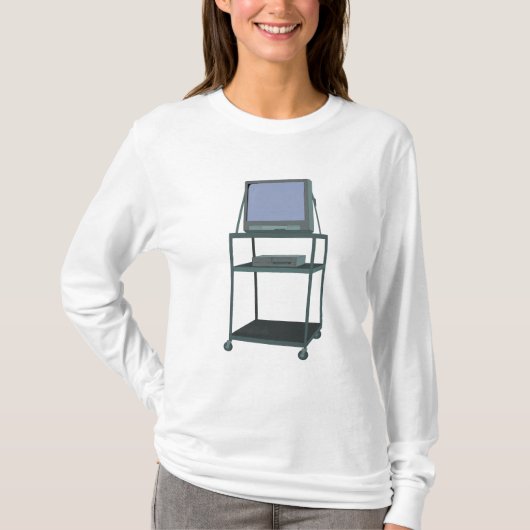 Fernseher und Videorecorder im Klassenzimmer 80er  T-Shirt (Vorderseite)