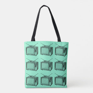 Fernseher Vintage Illustration Tote-Tasche Tasche