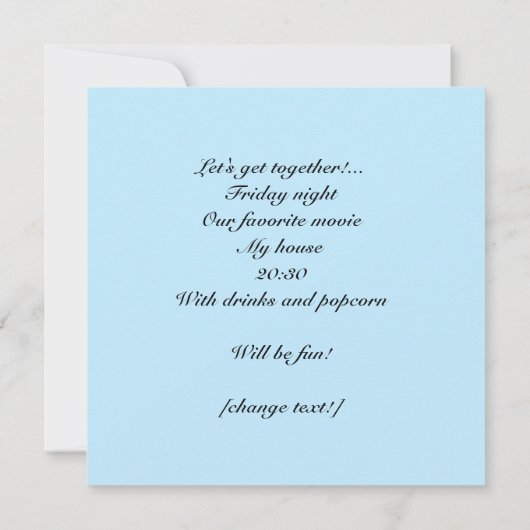 Fernsehkarten-Einladung Einladung (Rückseite)