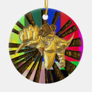 Fernsehreporter Keramik Ornament