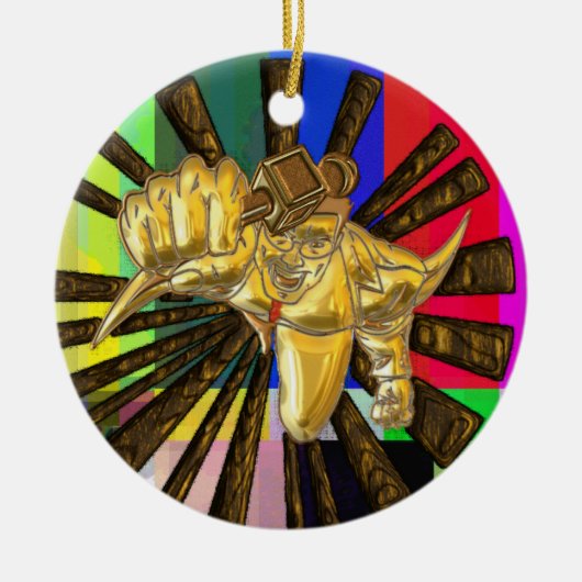 Fernsehreporter Keramik Ornament (Vorne)