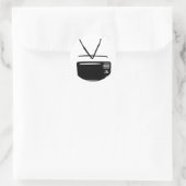 Fernsehsymbol Runder Aufkleber (Tasche)