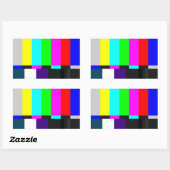 Fernsehtestbildschirm - eckige Aufkleber (Blatt)