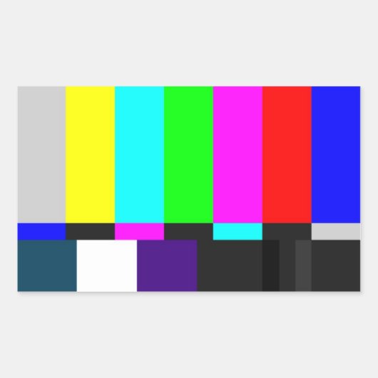 Fernsehtestbildschirm - eckige Aufkleber (Vorderseite)