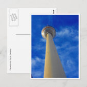 Fernsehturm blau postkarte (Vorne/Hinten)