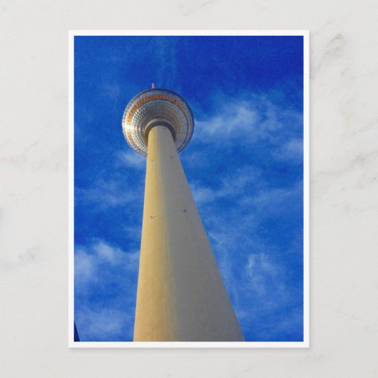 Fernsehturm blau postkarte (Vorderseite)