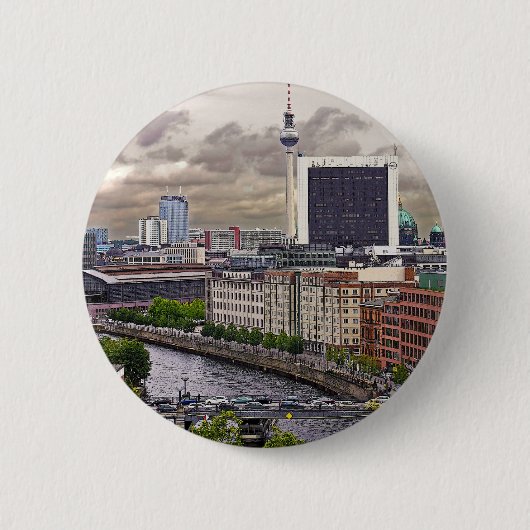 Fernsehturm (Fernsehturm), Berlin, panoramisch Button (Vorderseite)