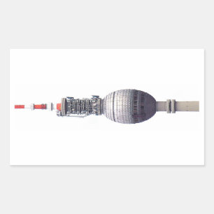 Fernsehturm (Fernsehturm), Berlin, Rot (TV14) Rechteckiger Aufkleber