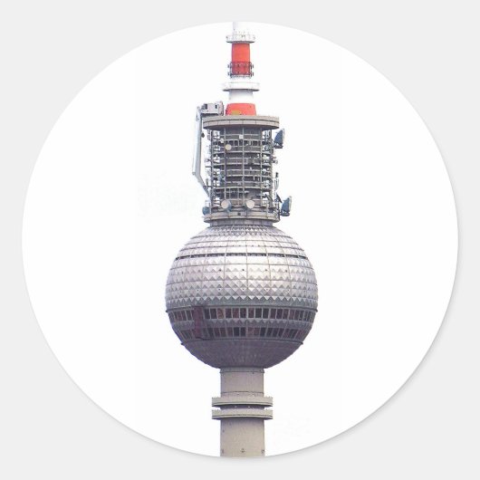 Fernsehturm (Fernsehturm), Berlin, Rot (TV14) Runder Aufkleber (Vorderseite)