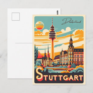 Fernsehturm Stuttgart - Fernsehturm - deutsche Ges Postkarte