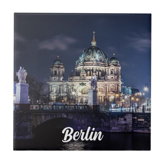 Fernsehturm und Berliner Dom in Berlin Fliese (Vorderseite)