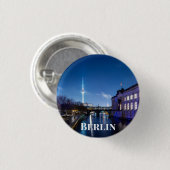 Fernsehturm und Museumsinsel in Berlin, Deutschlan Button (Vorne & Hinten)