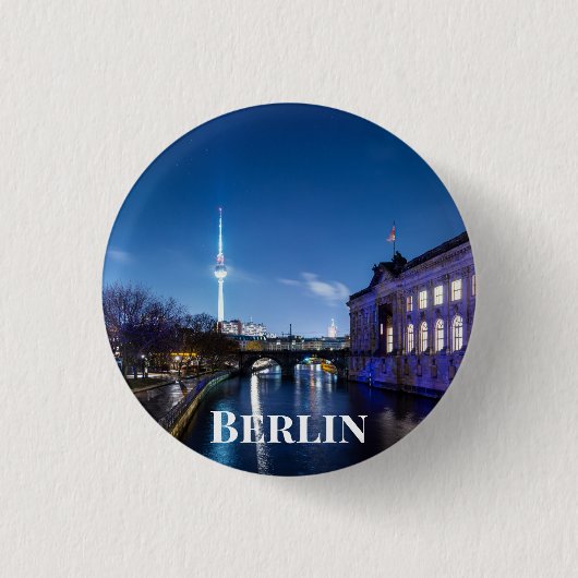 Fernsehturm und Museumsinsel in Berlin, Deutschlan Button (Vorderseite)